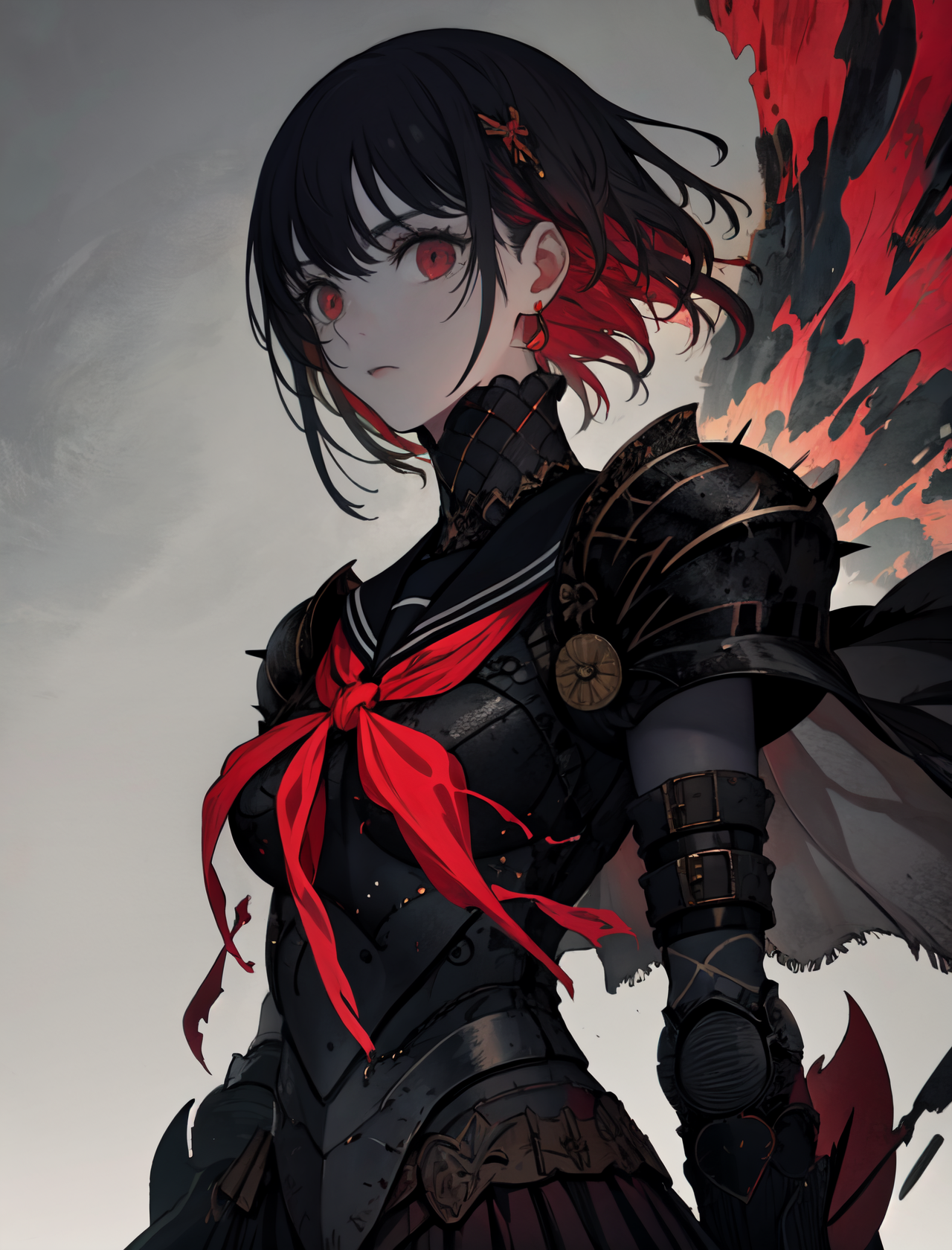 00022-4255273236-1354-woman, dark background, armor, iridescent hair,   _lora_Iridescence_0.7_.png